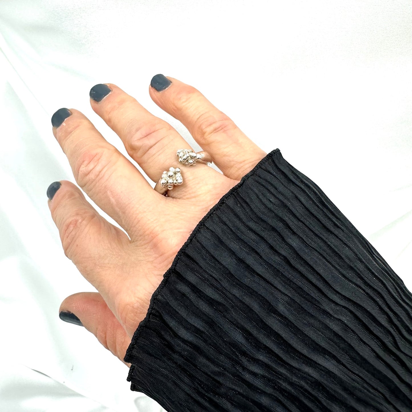 Chunky Sterling Silver Ring – Molten Cluster Open Band, One of a Kind