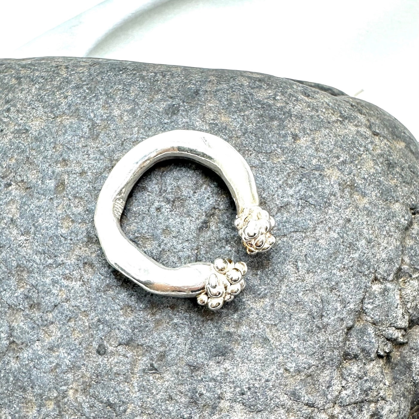 Chunky Sterling Silver Ring – Molten Cluster Open Band, One of a Kind