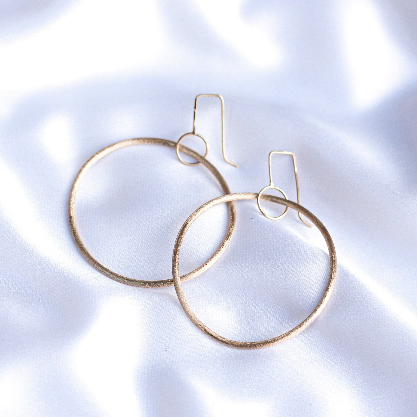 long dangling gold hoop earrings • 14ct gold plated