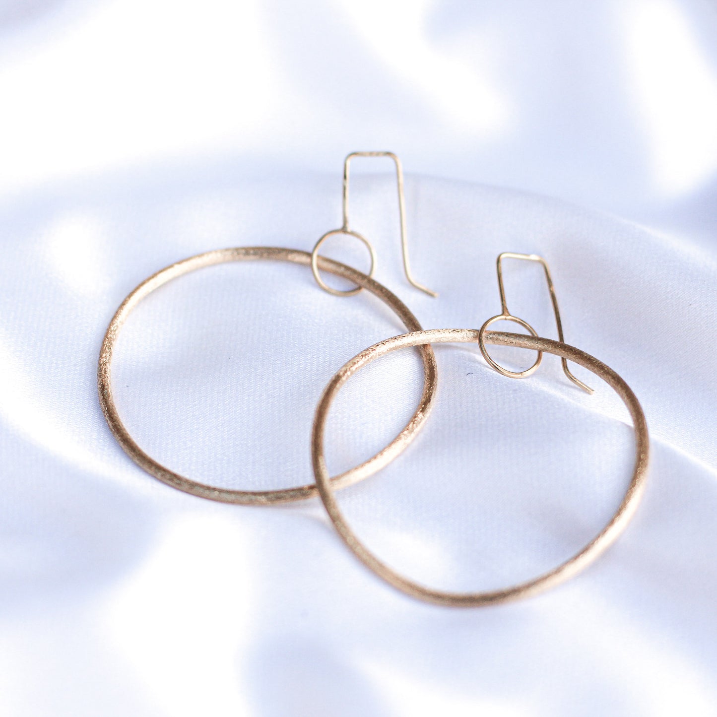 long dangling gold hoop earrings • 14ct gold plated