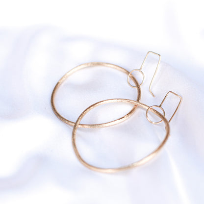 long dangling gold hoop earrings • 14ct gold plated