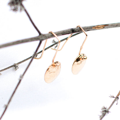 golden dangling disc earrings • 14ct gold plated
