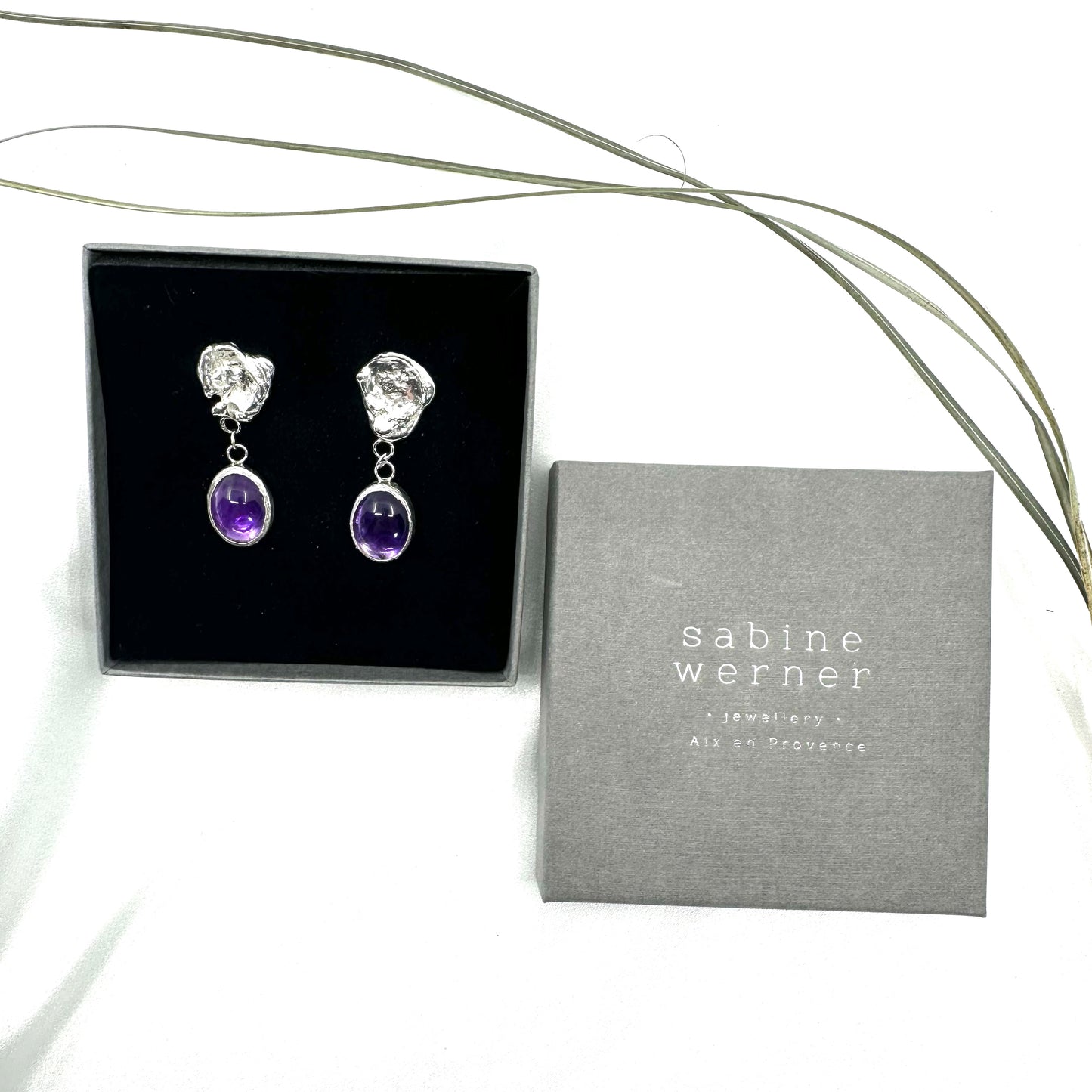 Elegant Amethyst Drop Earrings in Sterling Silver