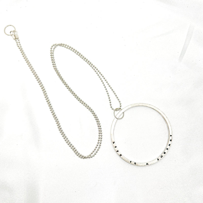 life is a journey silver pendant on long ball chain