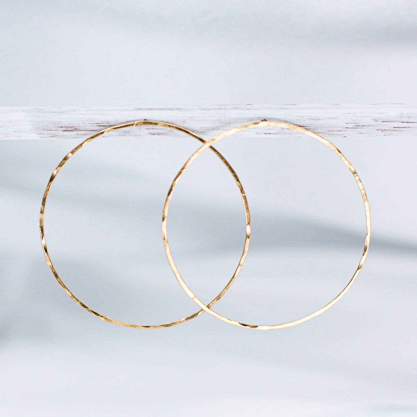 big hoop stud earrings • 14ct gold plated