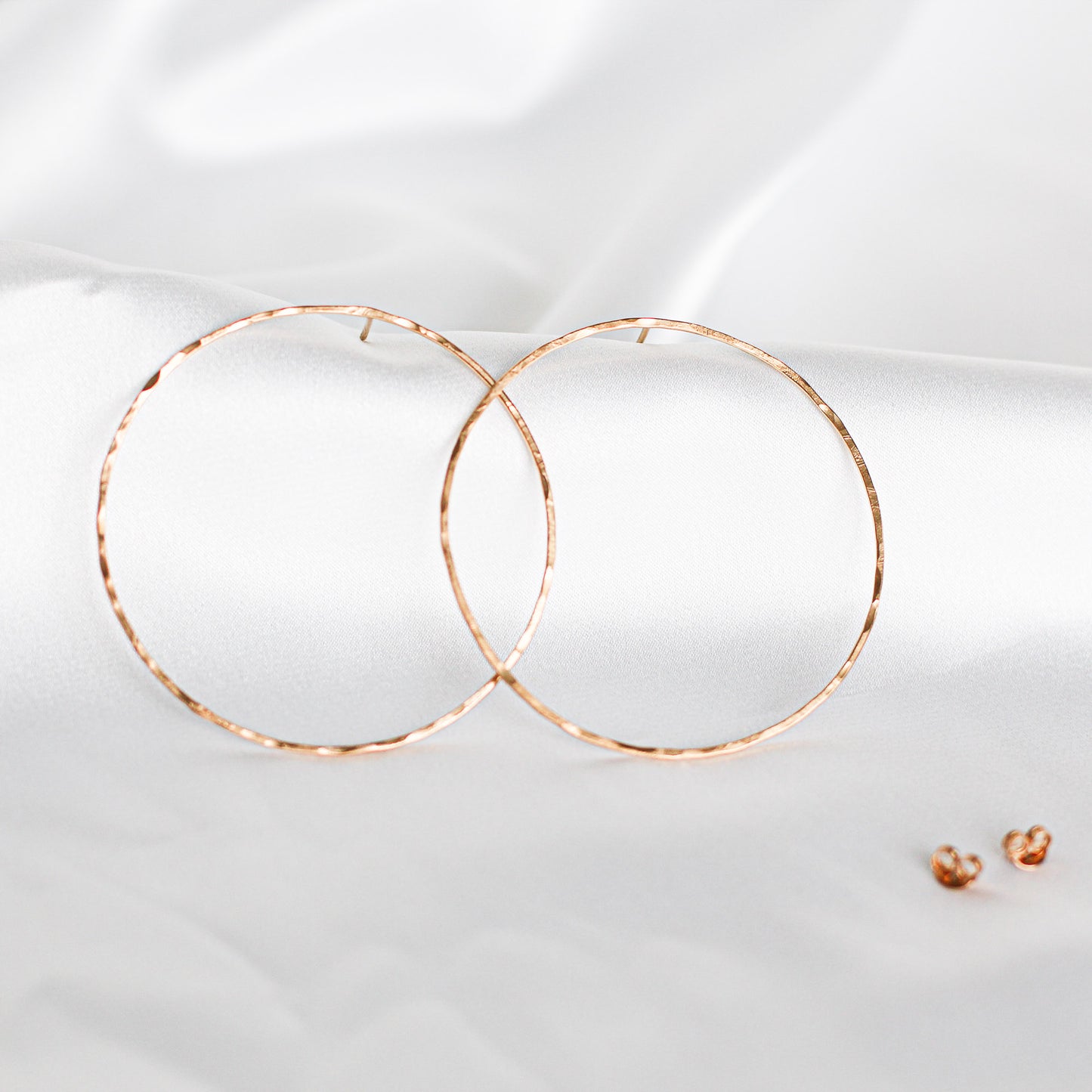big hoop stud earrings • 14ct gold plated