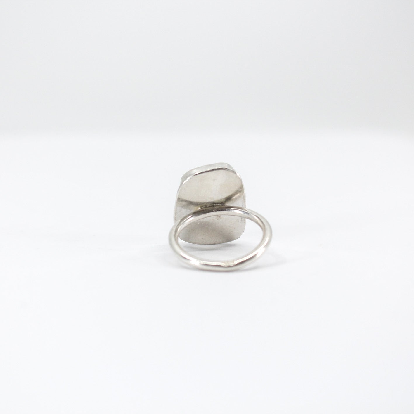 simple statement ring with pale grey green sea glass in 925 eco sterling silver sterling silver