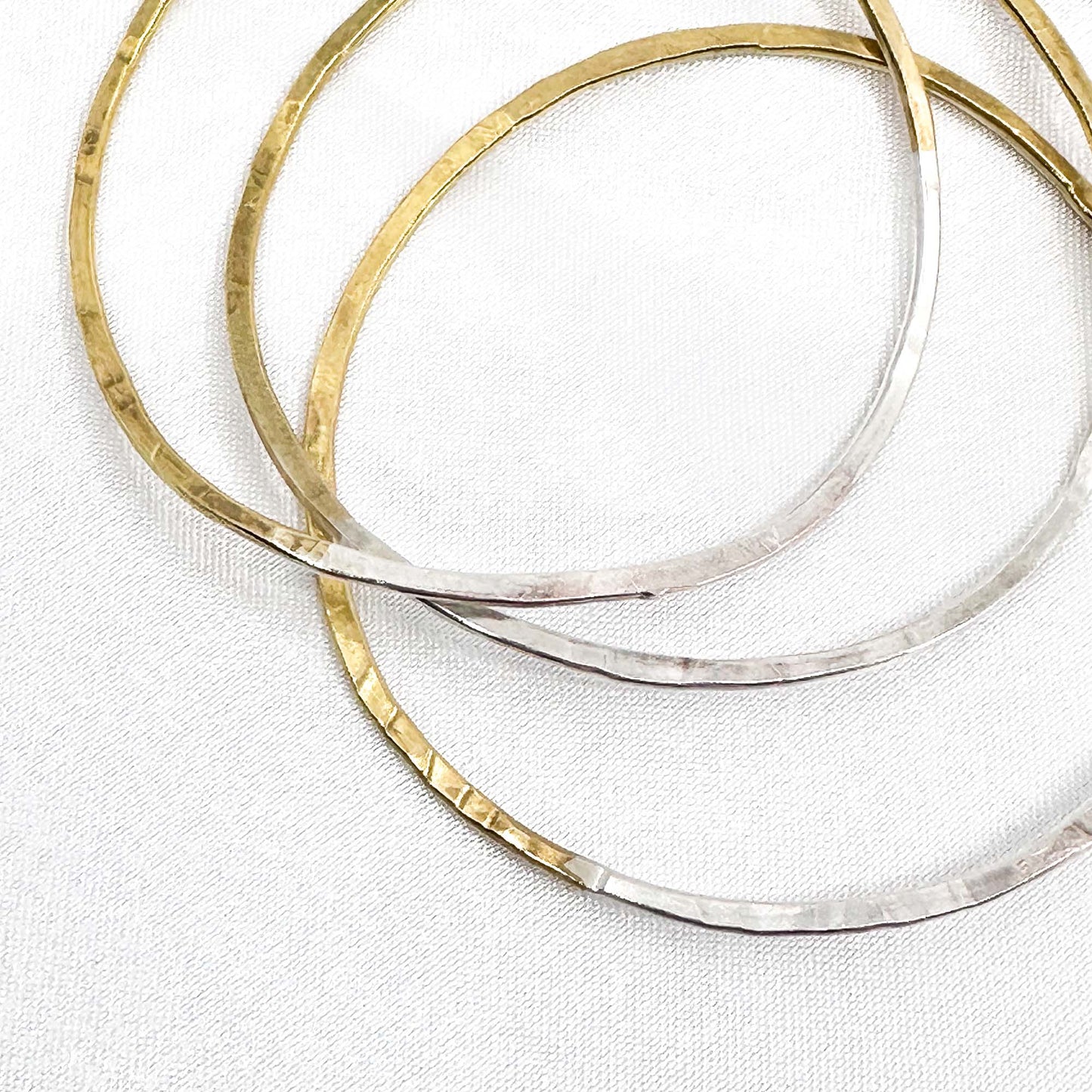 stackable silver bracelet in 925 sterling silver and brass