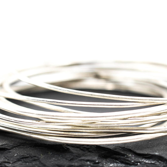 set of 11 stackable silver bangles / bracelets • handmade in 925 Sterling Silver