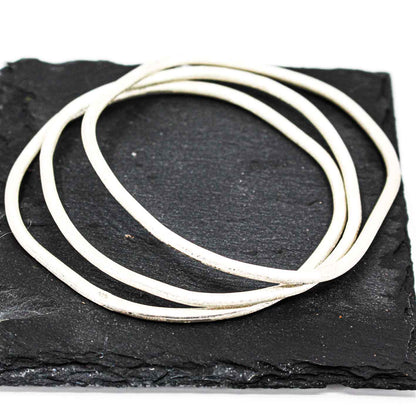 set of 3 minimalist textured sterling silver bangles