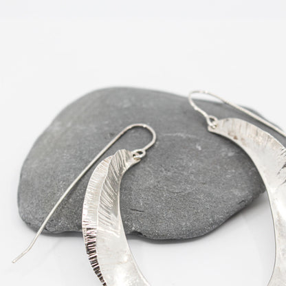extra long swirly 925 eco sterling silver earrings