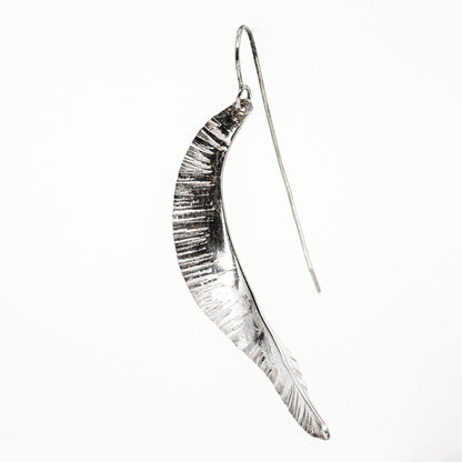 extra long swirly 925 eco sterling silver earrings