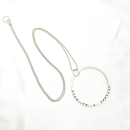 life is a journey silver pendant on long ball chain