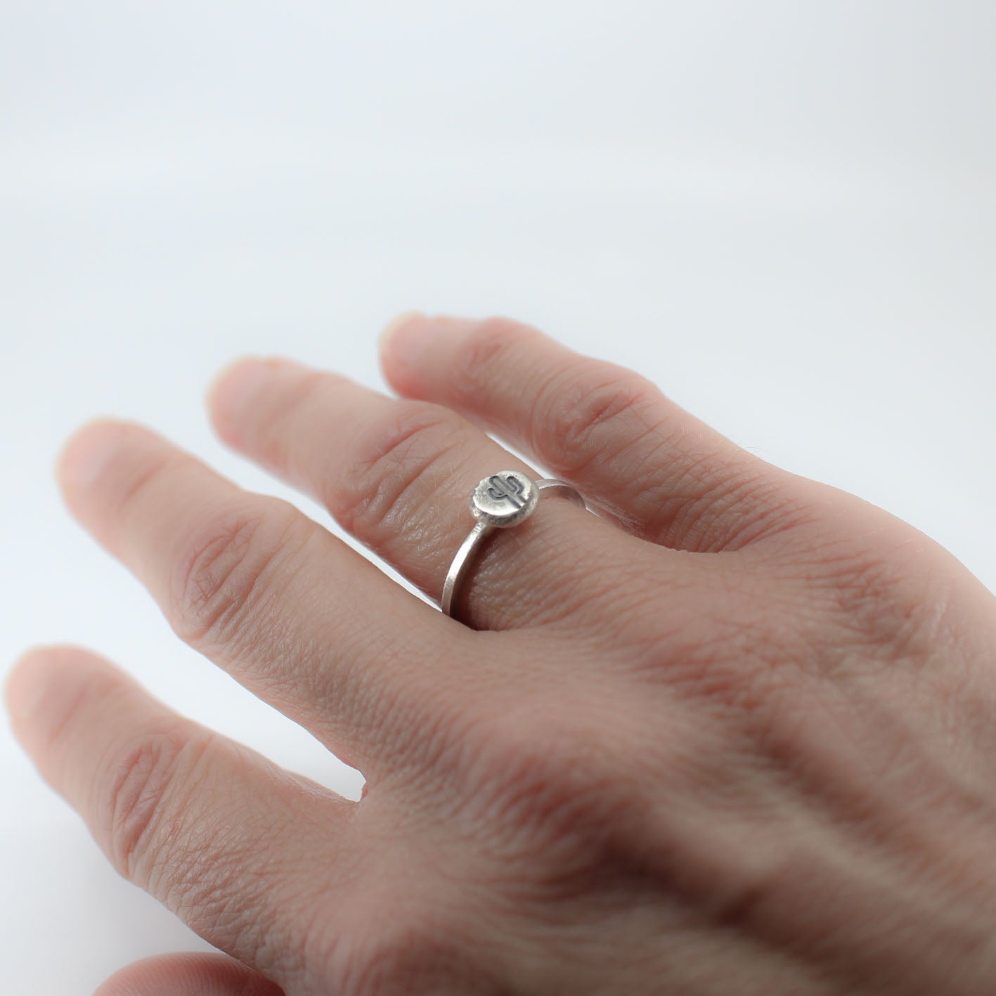 Einfacher Kaktus-Ring aus Öko-Sterlingsilber