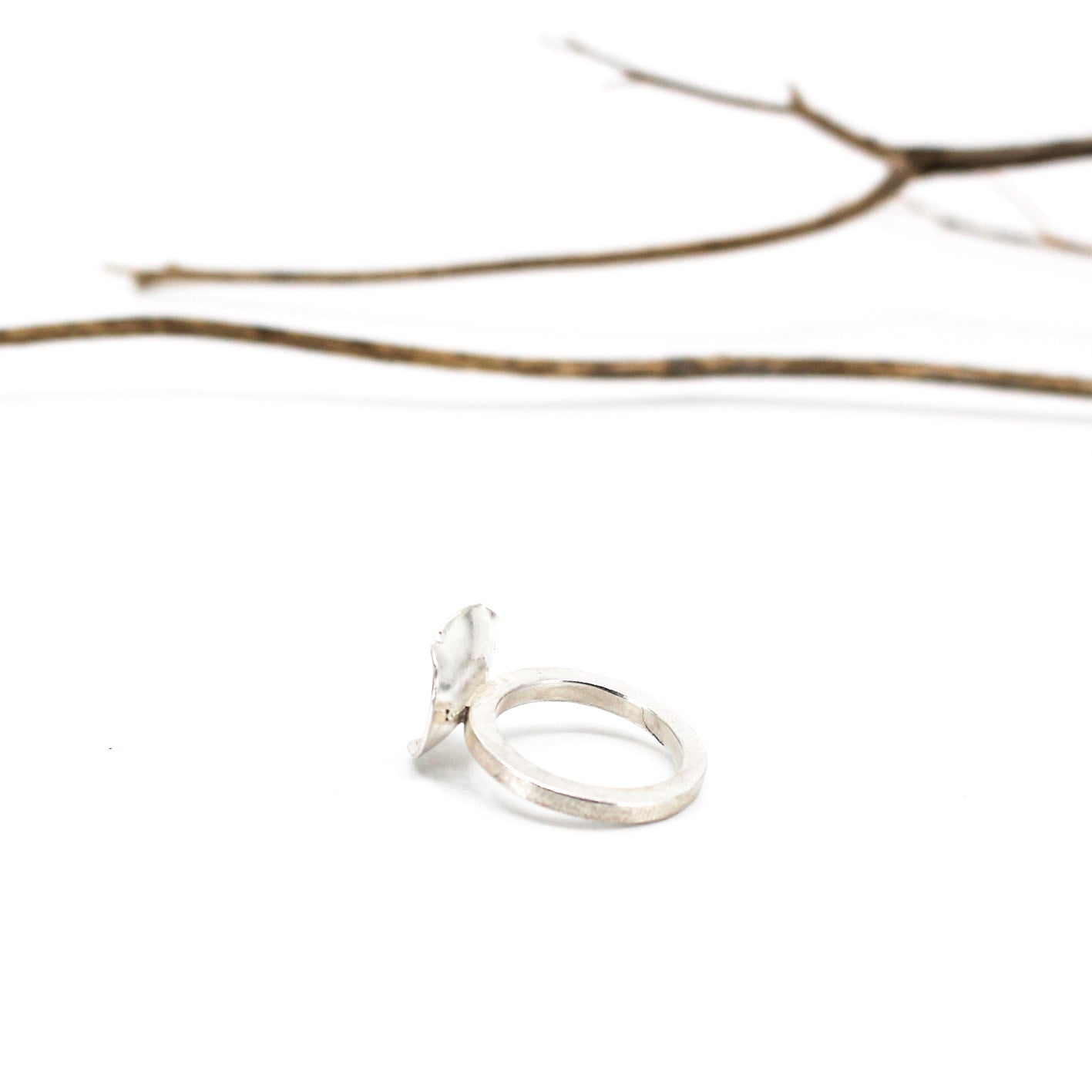 small organic shaped statement ring in 925 eco sterling silver