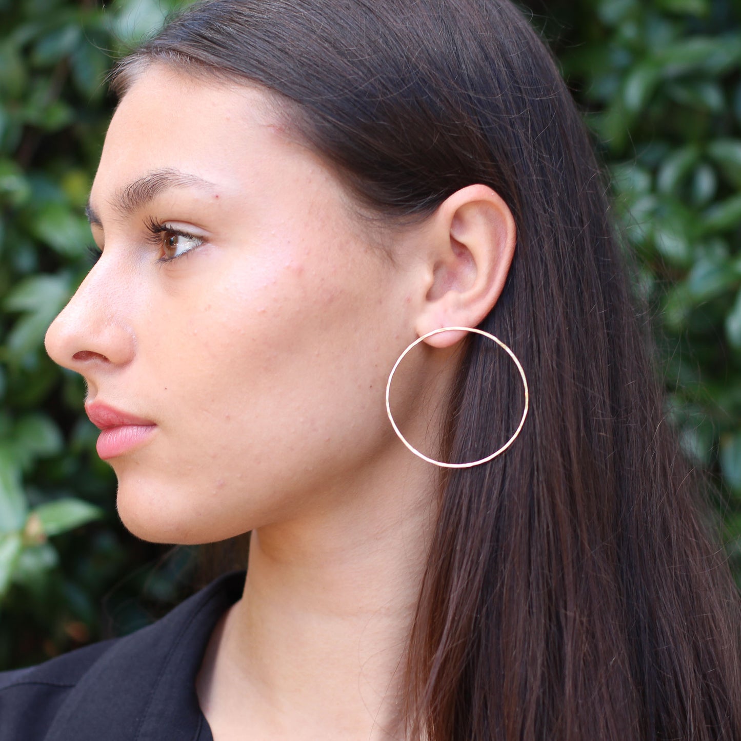 big hoop stud earrings • 14ct gold plated