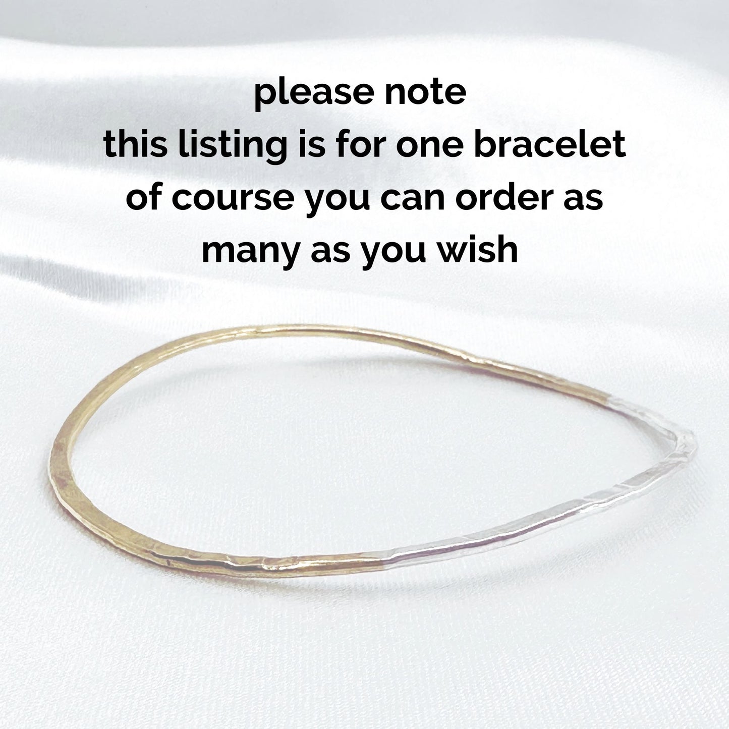 stackable silver bracelet in 925 sterling silver and brass