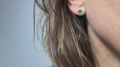 one rainbow stud to mix and match • small minimalist round silver stud earring in different colours