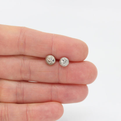 small silver studs with a set black diamond • sterling silver • handmade in France