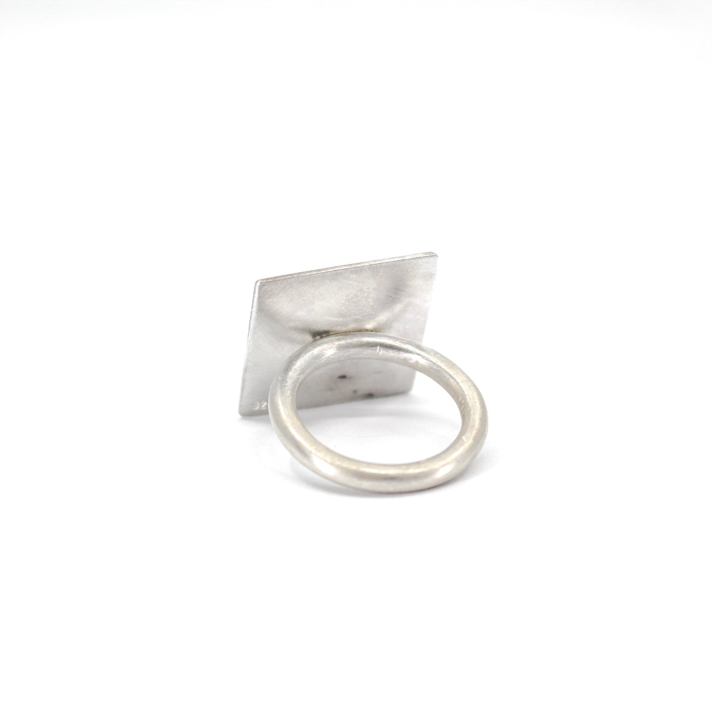 pale grey green sea glass statement ring in 925 eco sterling silver